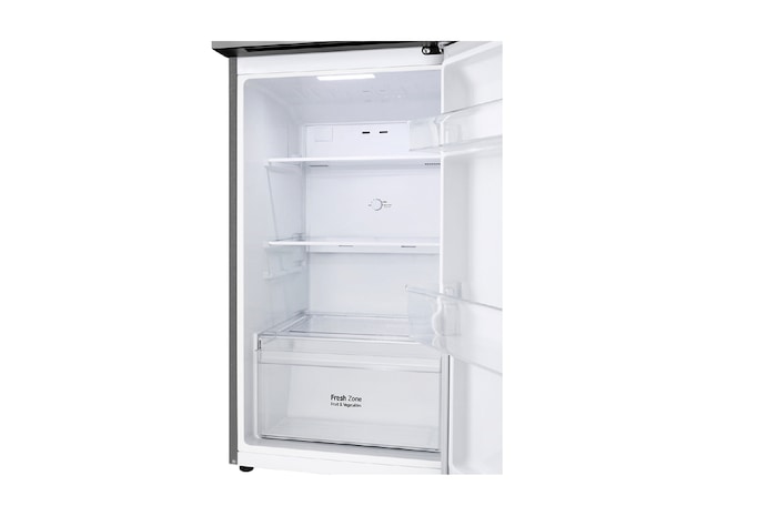 Vista frontal refrigerador abierto Nevera Congelador Superior LG VT26BPY